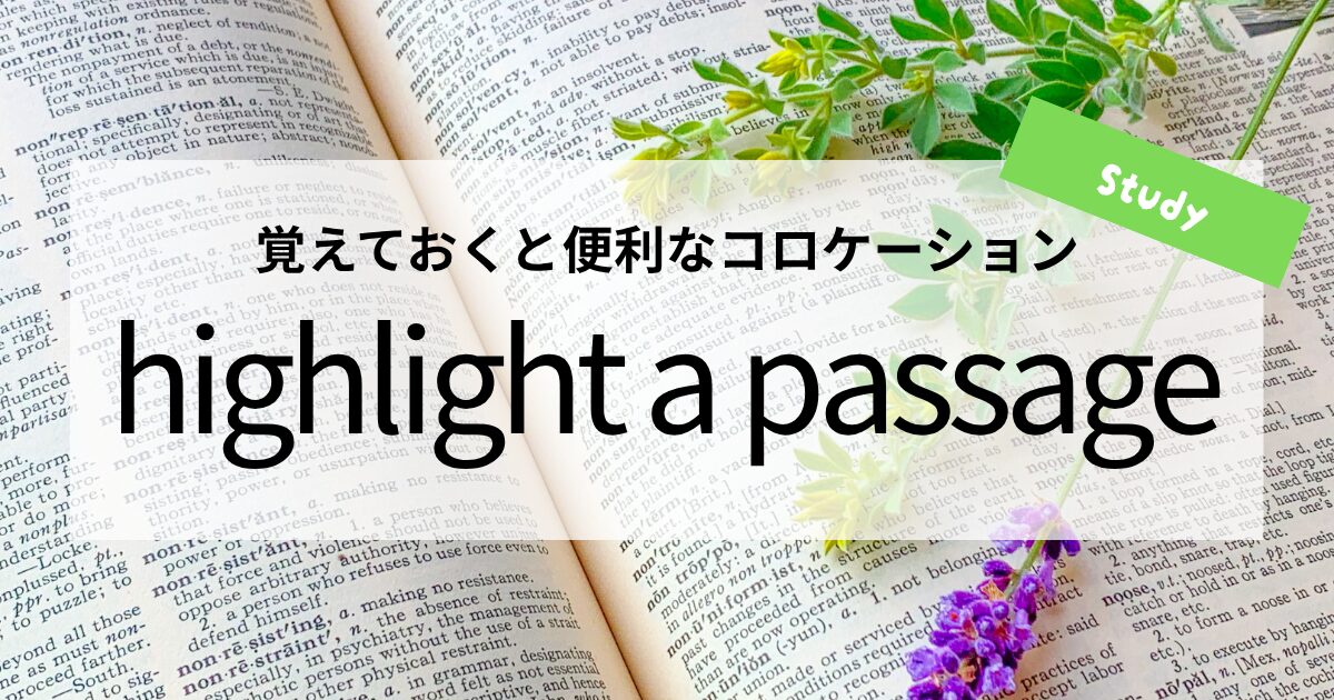 英会話【highlight a passage】の意味と使い方│覚えておくと便利なコロケーション