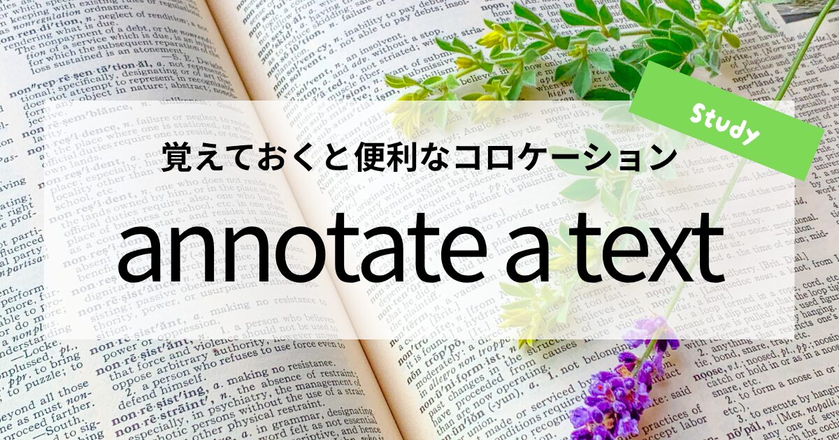 英会話【annotate a text】の意味と使い方│覚えておくと便利なコロケーション