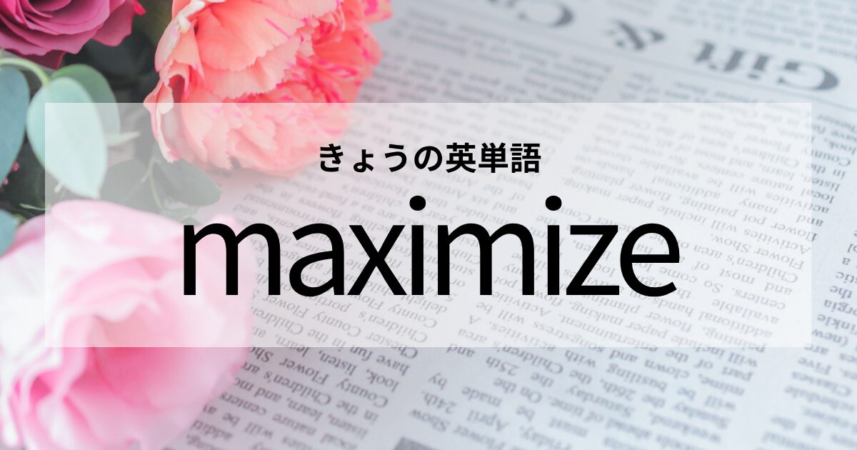 TOEIC【maximize】の意味と使い方│これだけは覚えておきたい英単語